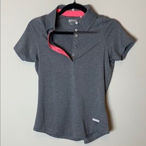 ANNIKA Gray Golf Top with Pink Accents
